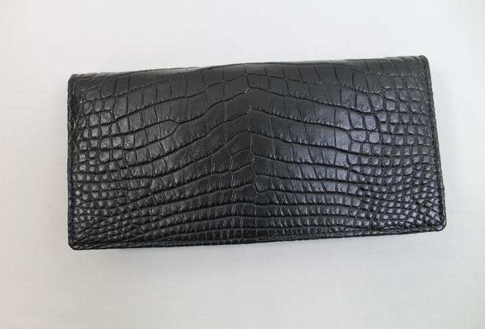 【専用】クロコダイル 財布 無双 両面クロコ ブラック 一枚革 小銭入れあり