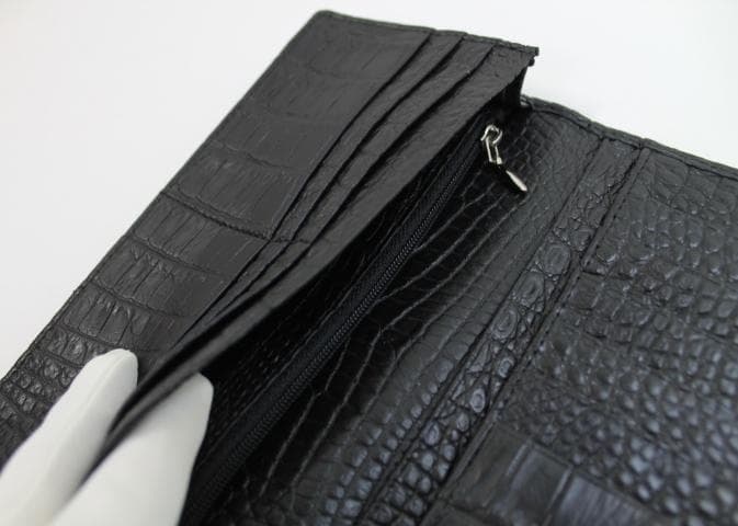 【専用】クロコダイル 財布 無双 両面クロコ ブラック 一枚革 小銭入れあり