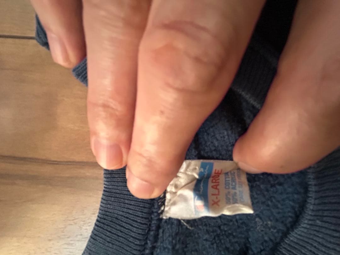 【 shinji】champion 70s バータグブルー　スウェットT