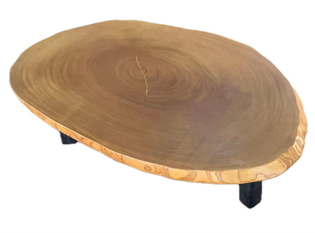 一枚板 座卓 天然木 テーブル ローテーブル 脚付き -304-