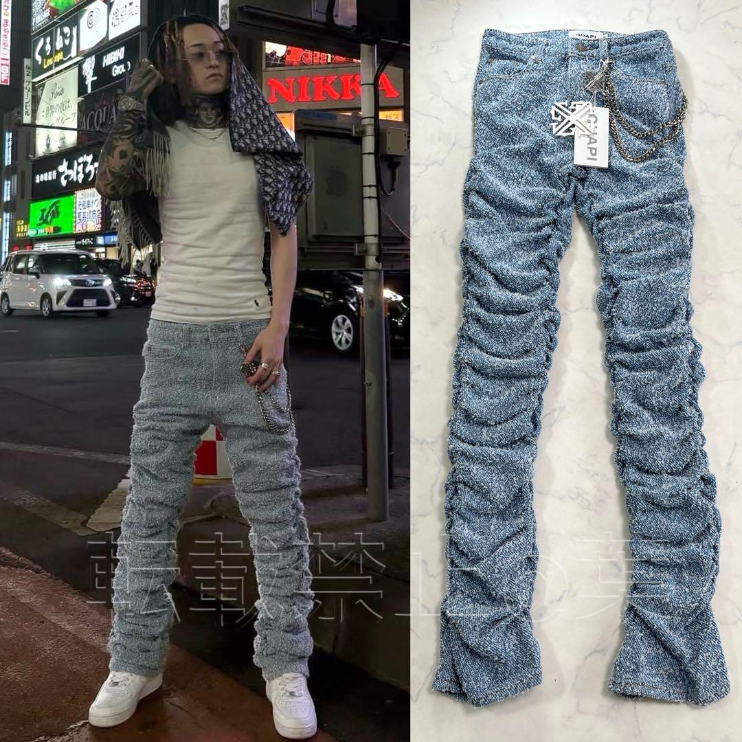 新品未使用 GUAPI グアピ スカイブルー スーパースタックデニム 32