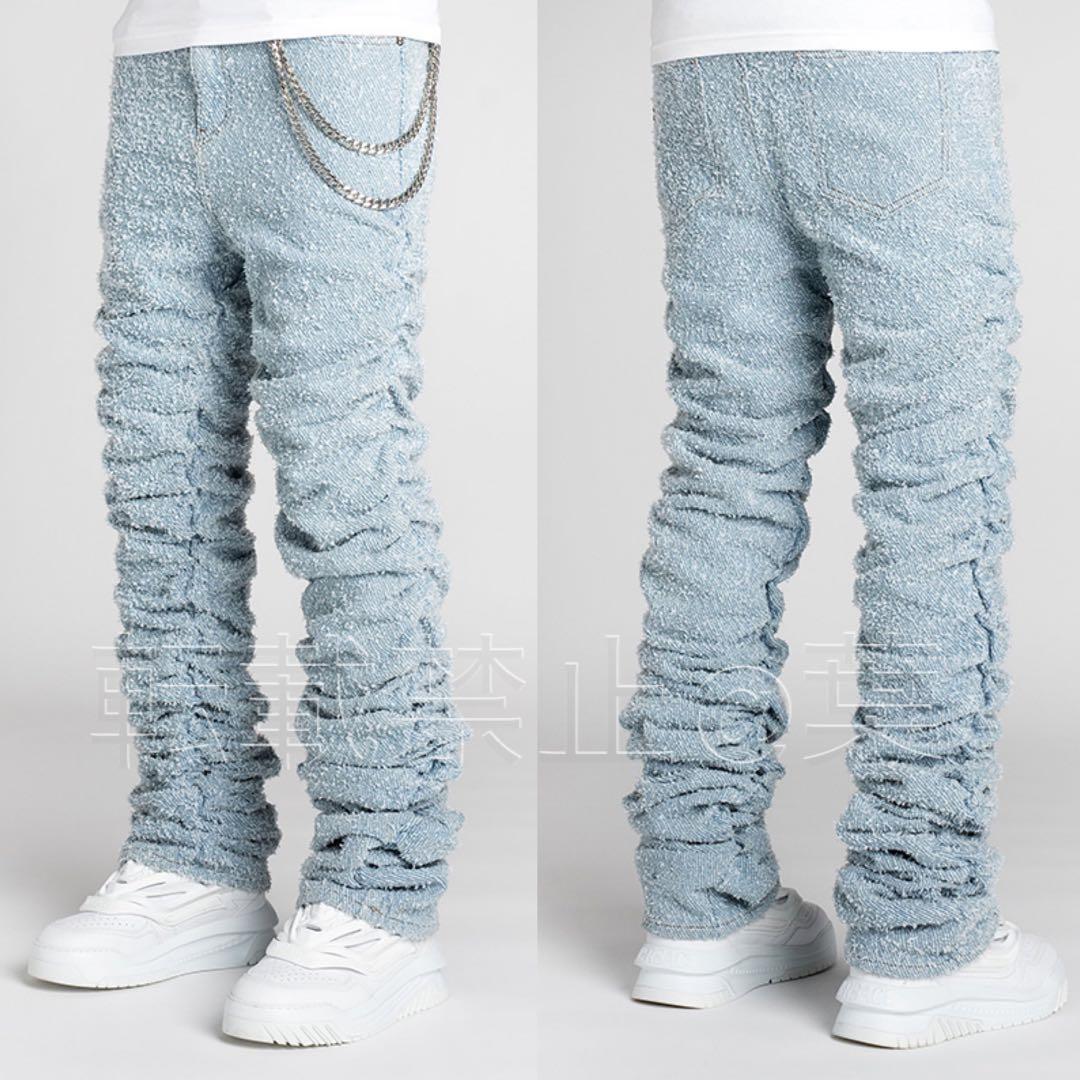 新品未使用 GUAPI グアピ スカイブルー スーパースタックデニム 32