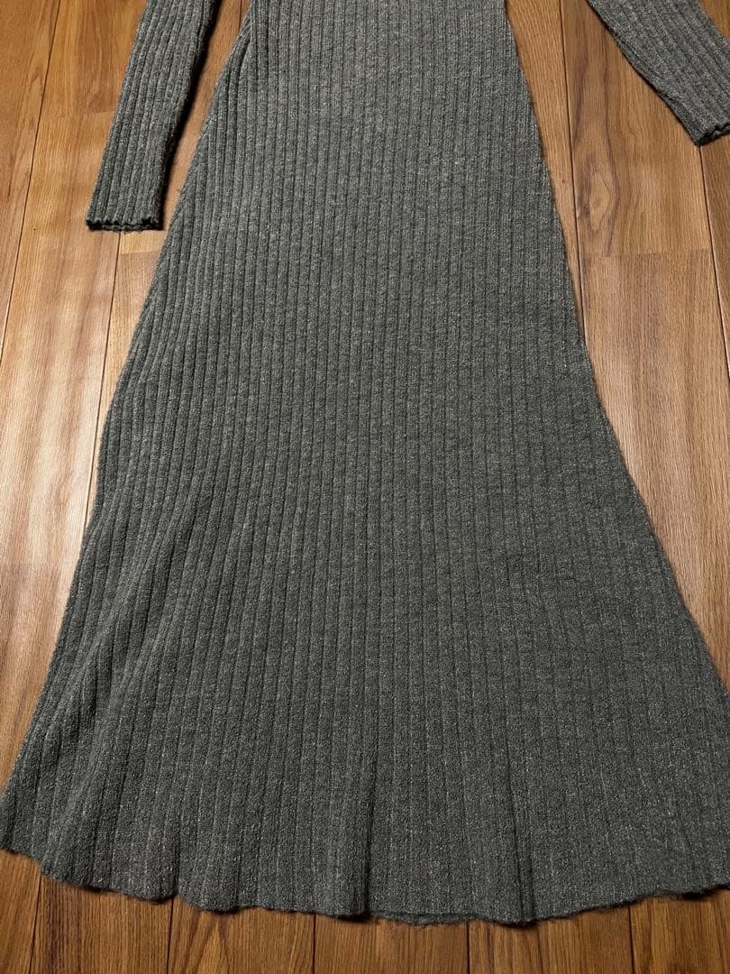 ワンピース maison celon hoodie rib knit dress