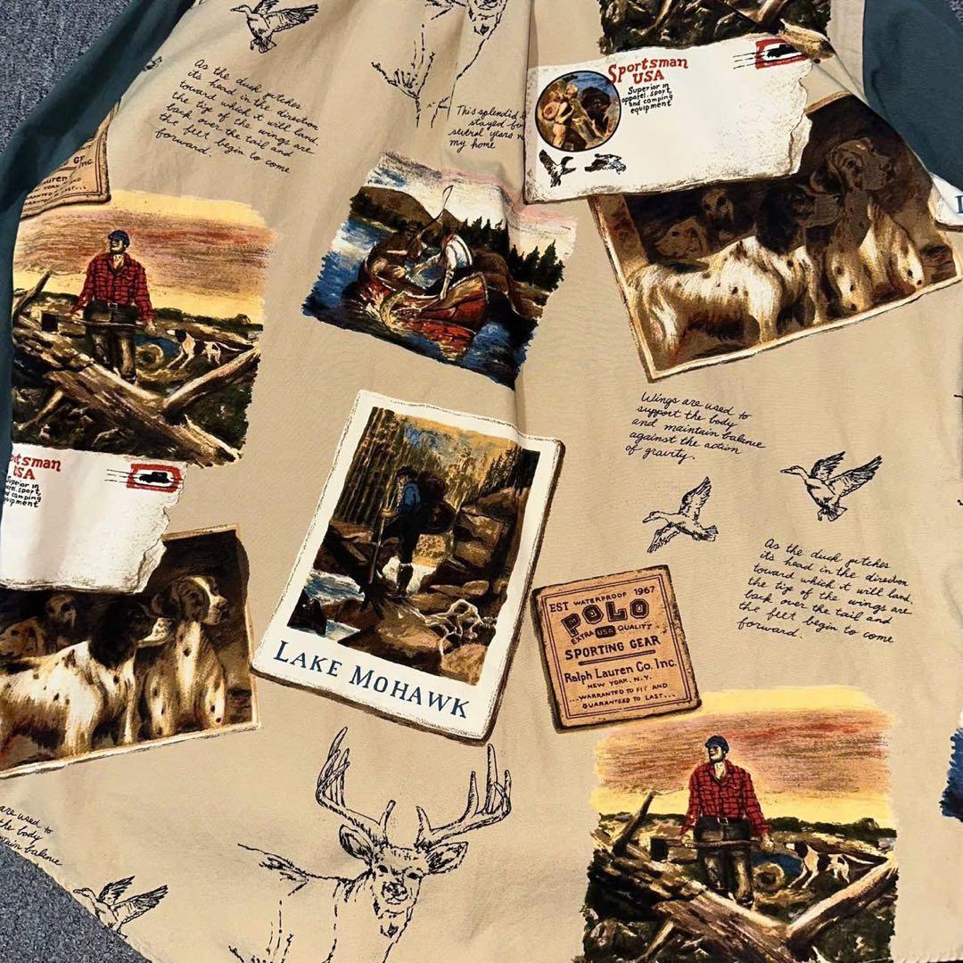 超激レア　緑タグ　80s アメリカ製　ラルフローレン　スポーツマン　長袖シャツ