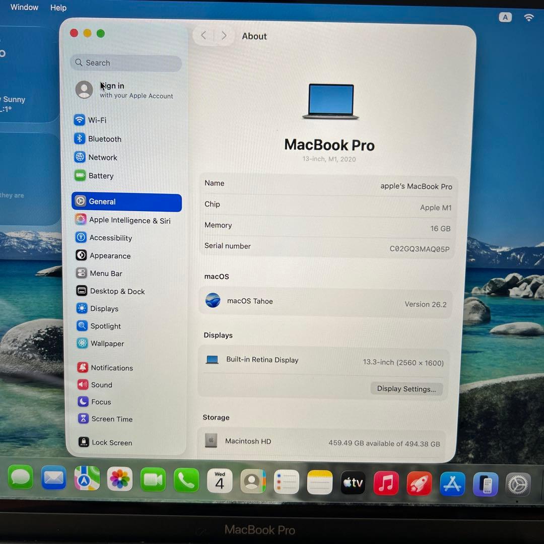 美品MacBook Pro 2020 M1 A2338 16GB 500GB