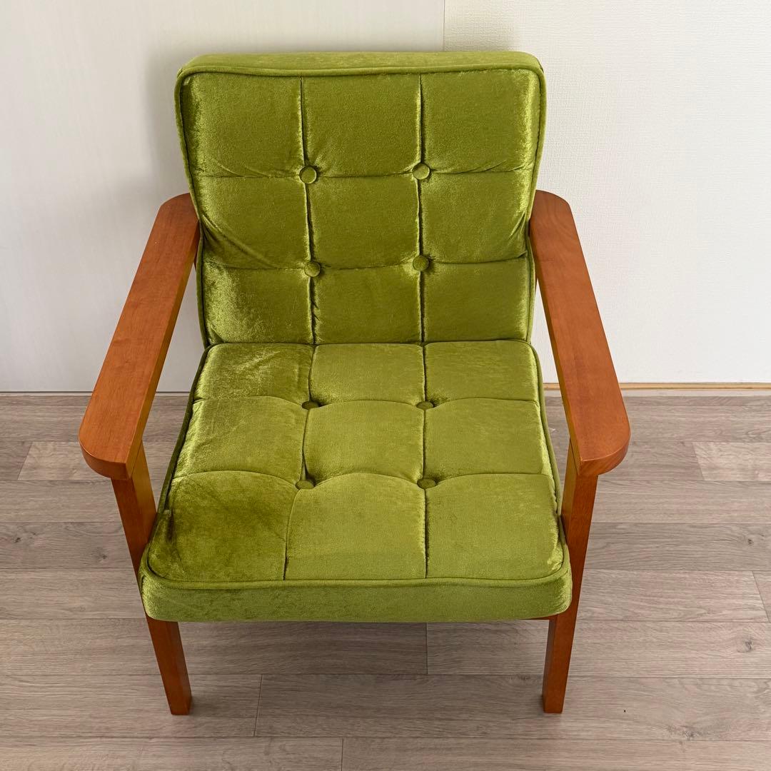 レトロ グリーン 1人掛けソファ