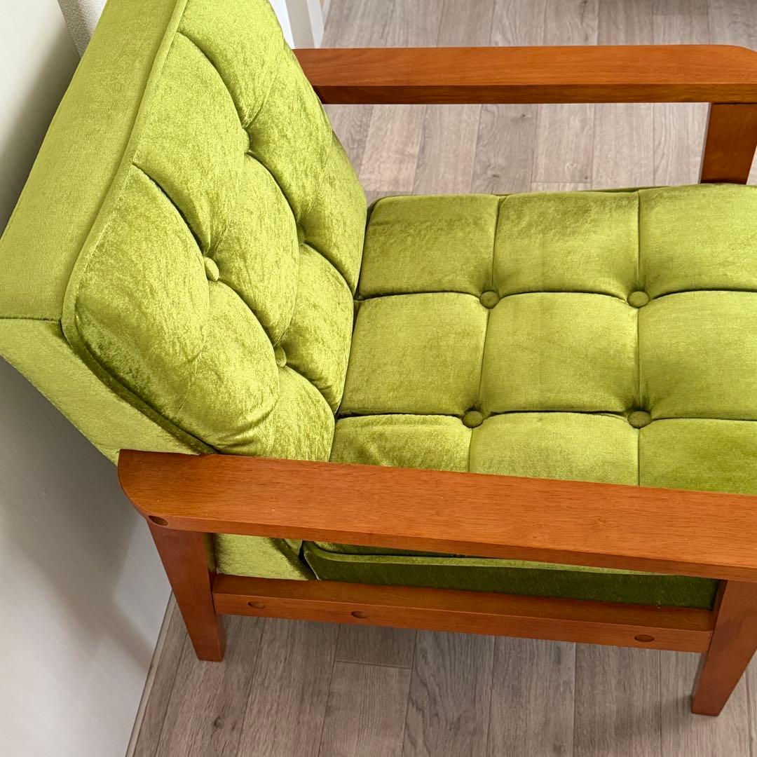 レトロ グリーン 1人掛けソファ