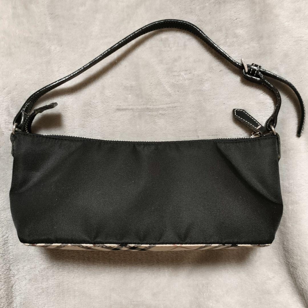 美品 バーバリー ブルーレーベル ハンドバッグ ナイロン ノバチェック ポーチ