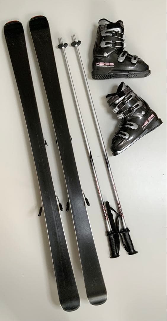 カービングスキー 4点セット　KAZAMA 板150cm／靴26.5cm