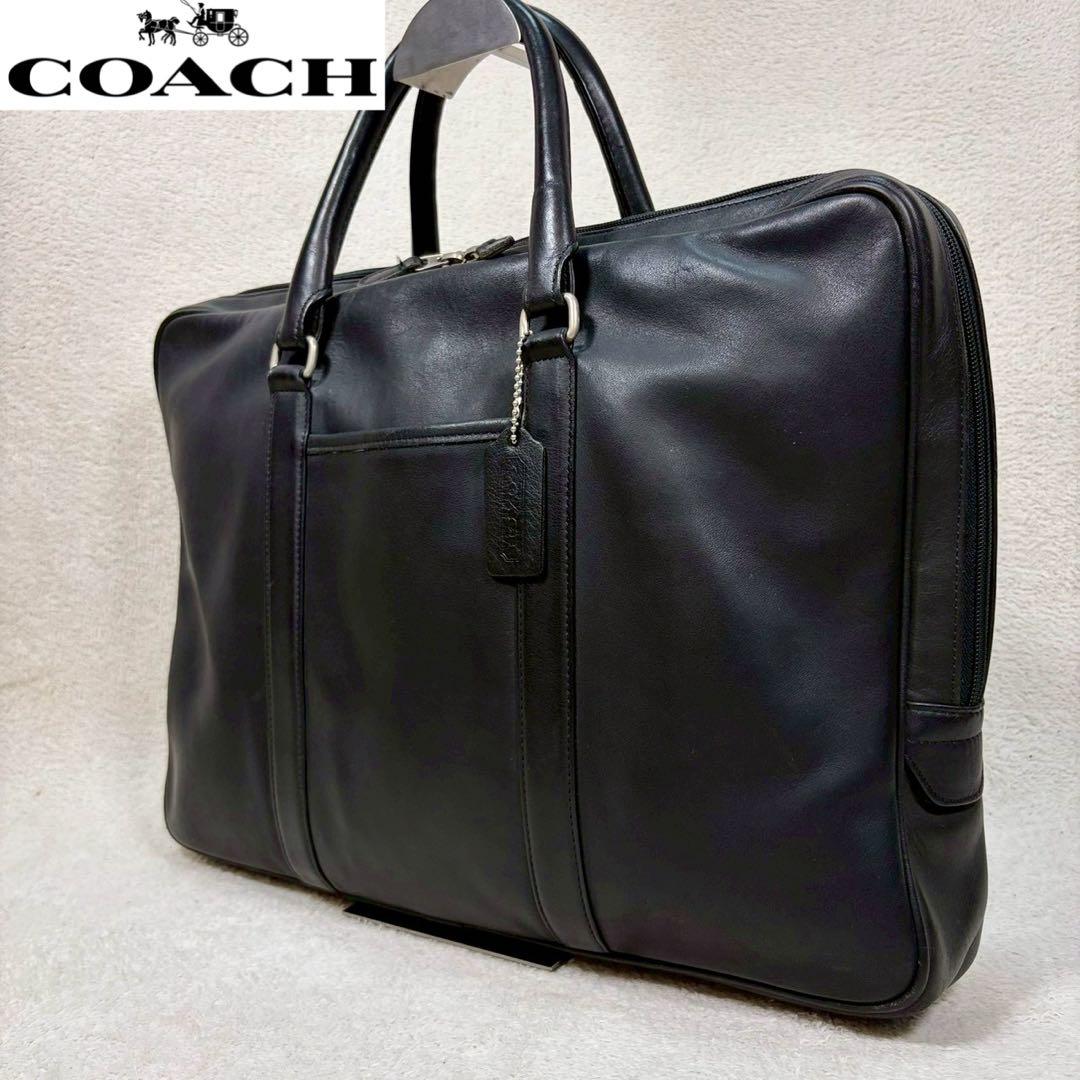 【美品✨】コーチ ハンドバッグ ビジネスバッグ オールレザー 黒　通勤　A4