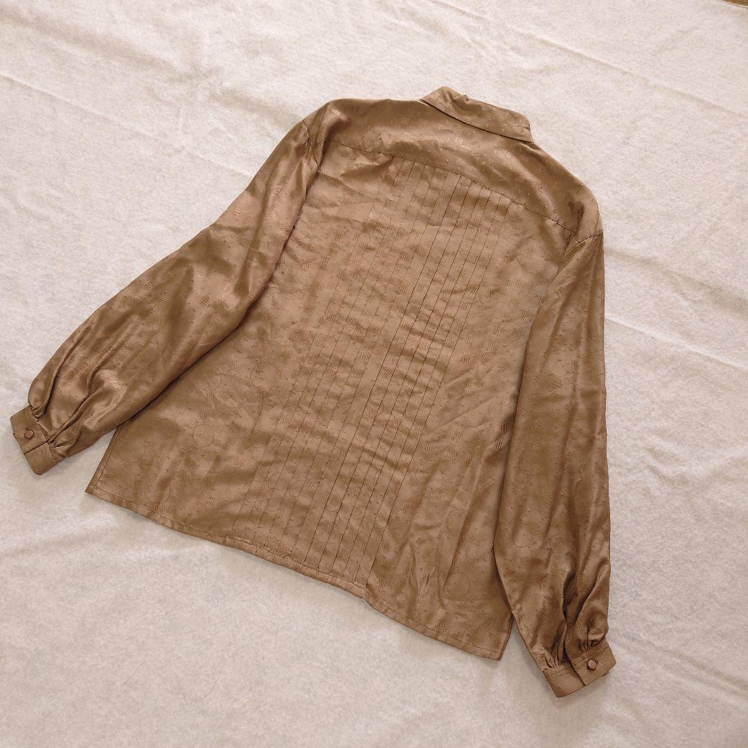 美品 クリスチャンディオール ピンタック　総柄 シルク 長袖 ブラウス М