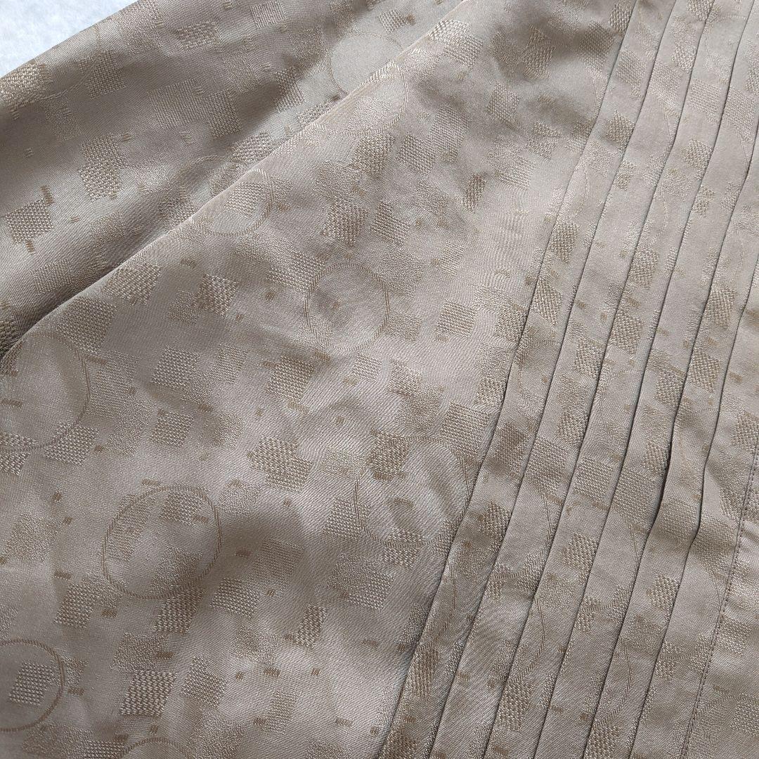 美品 クリスチャンディオール ピンタック　総柄 シルク 長袖 ブラウス М