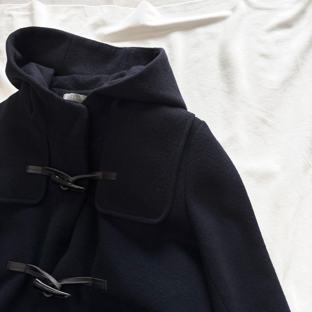 極美品☆セオリーリュクス 毛100% ダッフルコート ネイビー ダウンライナー付