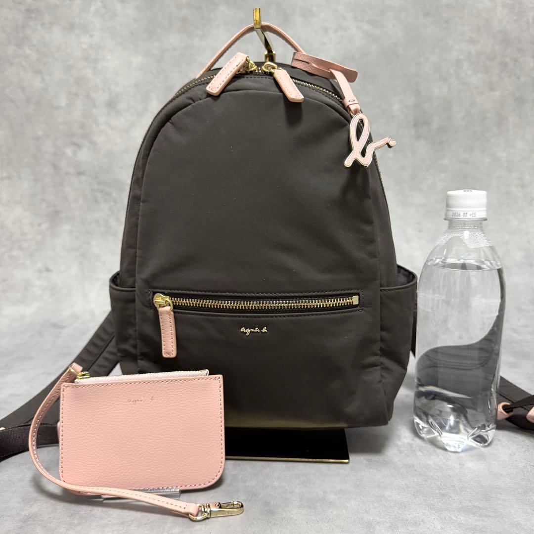 かおりん アニエスベー ピンク ブラウン リュック ミニ ポーチ付