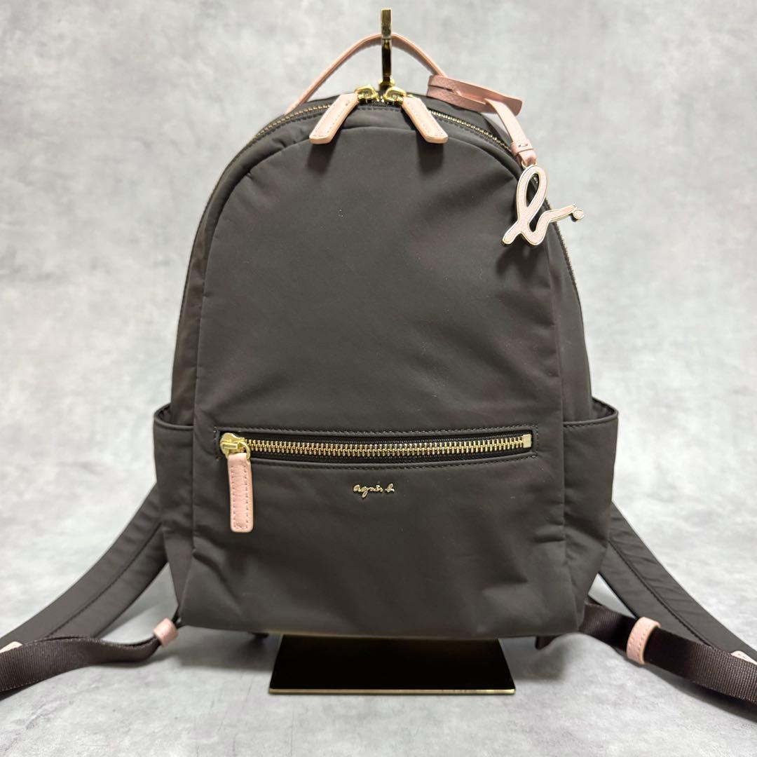 かおりん アニエスベー ピンク ブラウン リュック ミニ ポーチ付