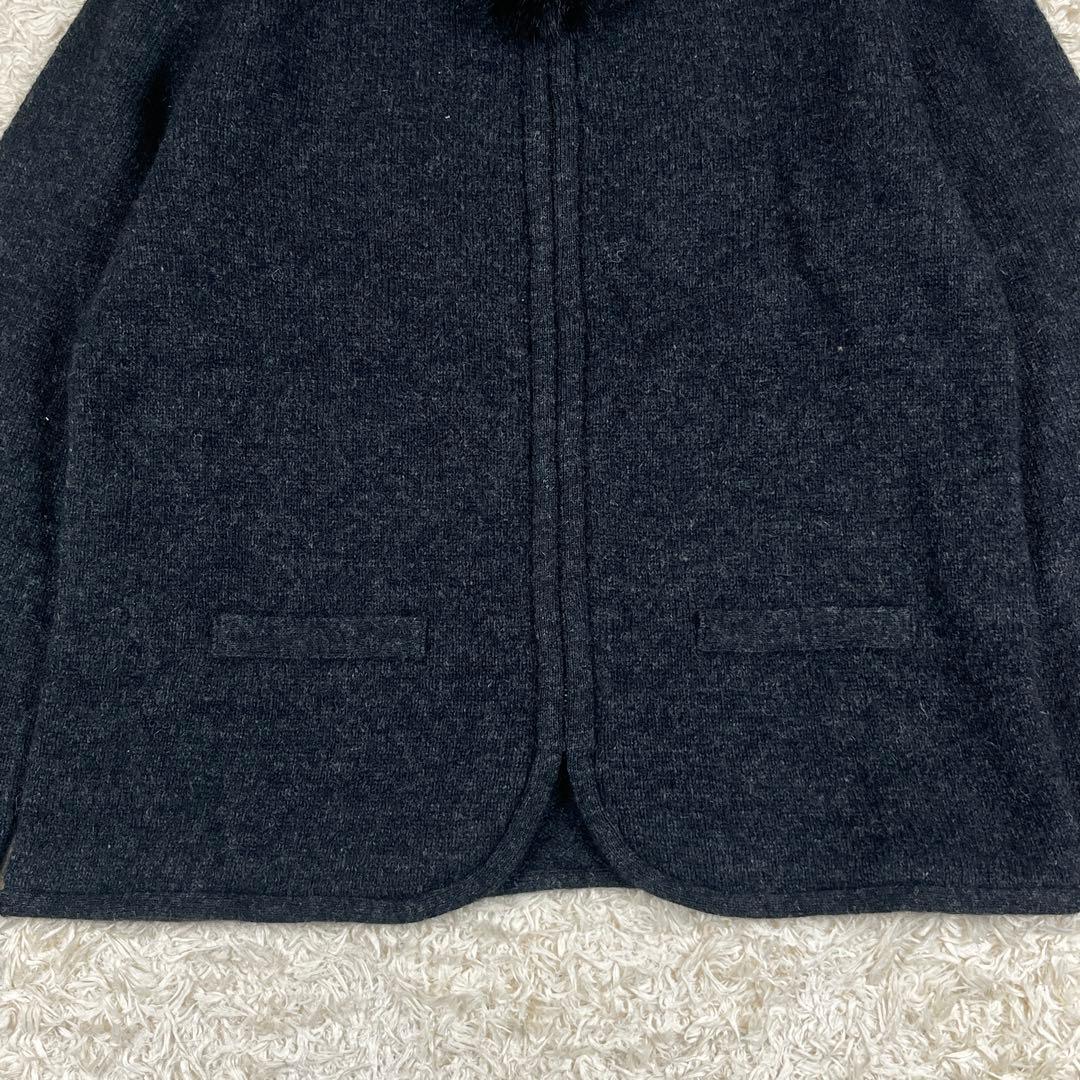 新品•タグ付 メリノミンク メリノウール×ポッサムファーニット ジャケット L