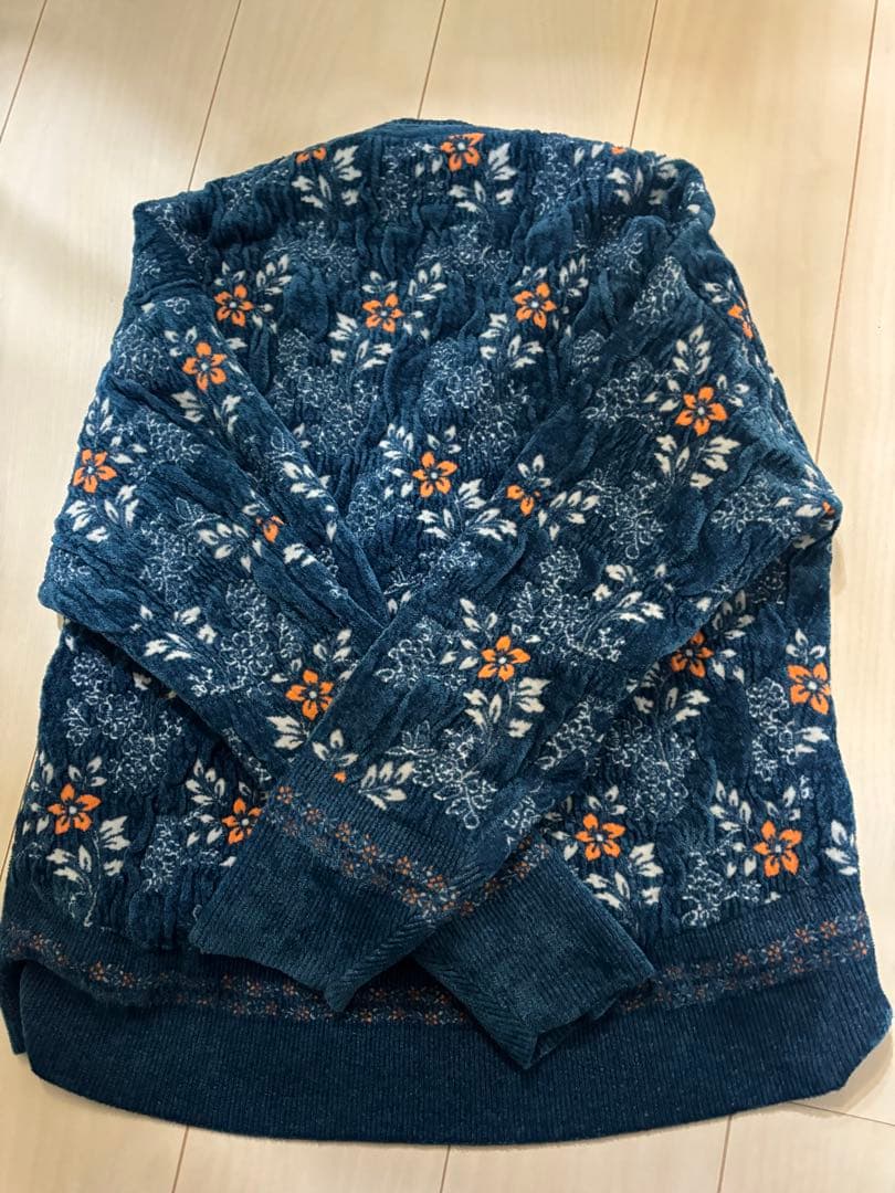 トップス Floral Motif Chenille Knitted Top - Blue
