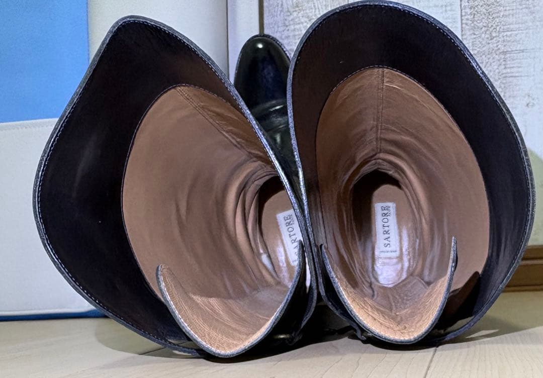 25.5～26㎝★美品SARTORE ジョッキーロングブーツ40 サルトルバック