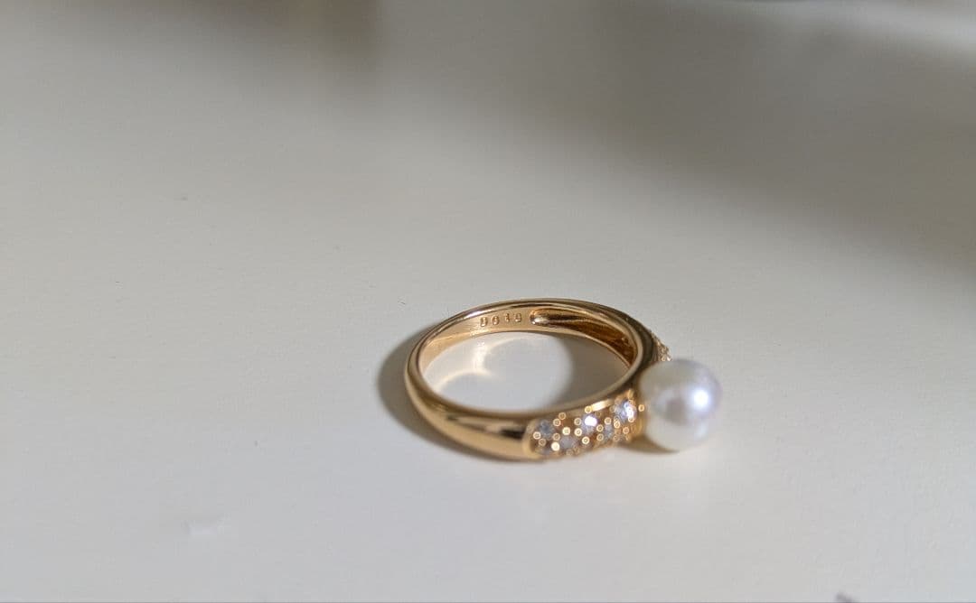 18K ゴールド 真珠とダイヤのリング　スタージュエリー