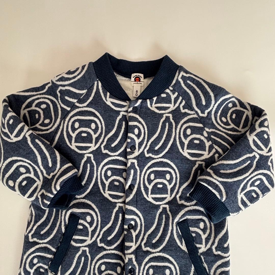 【美品】BAPE KIDS 猿　モンキー柄ロンパース80cm