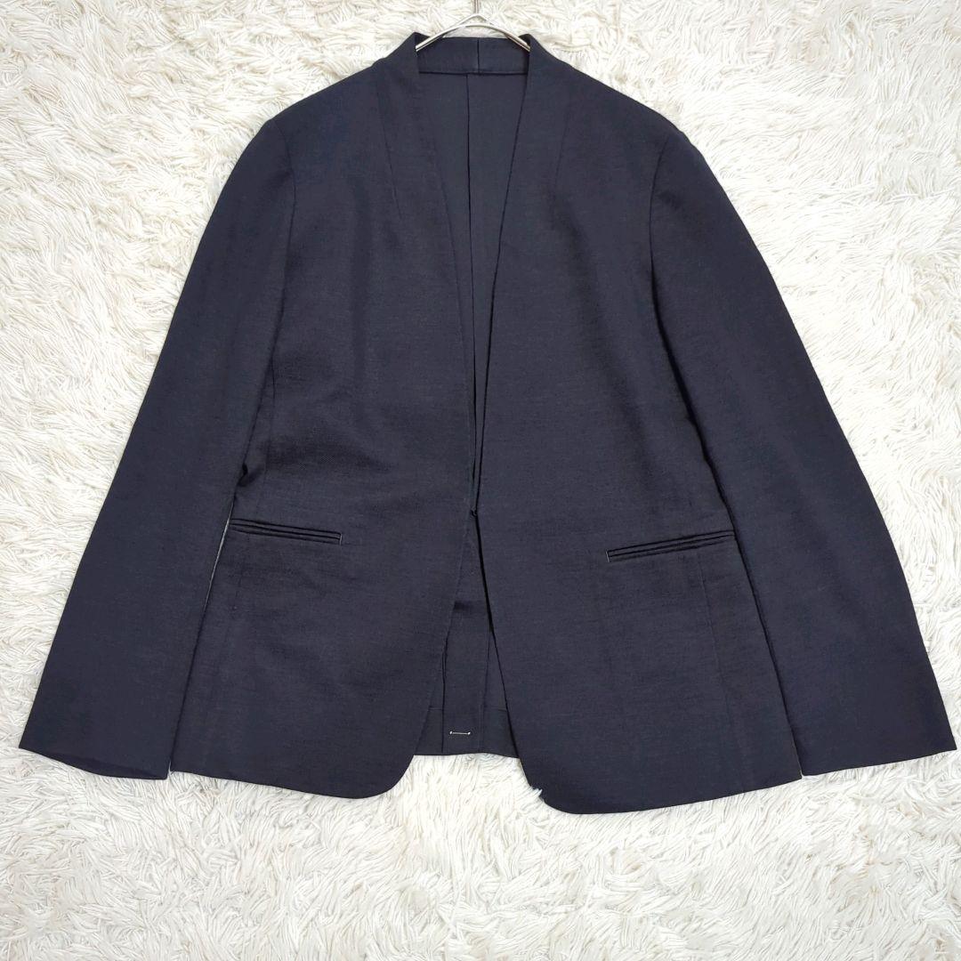 極美品 ユナイテッドアローズ リネン ノーカラー スリーピース 洗えるストレッチ