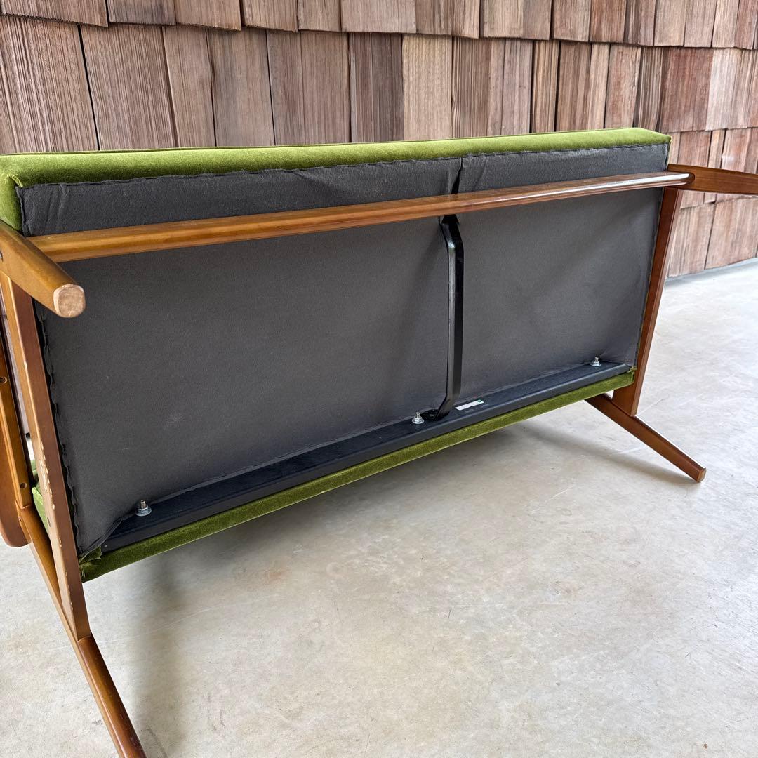 カリモク60 Kチェア 2シーター モケットグリーン 2人掛け 緑 カリモク