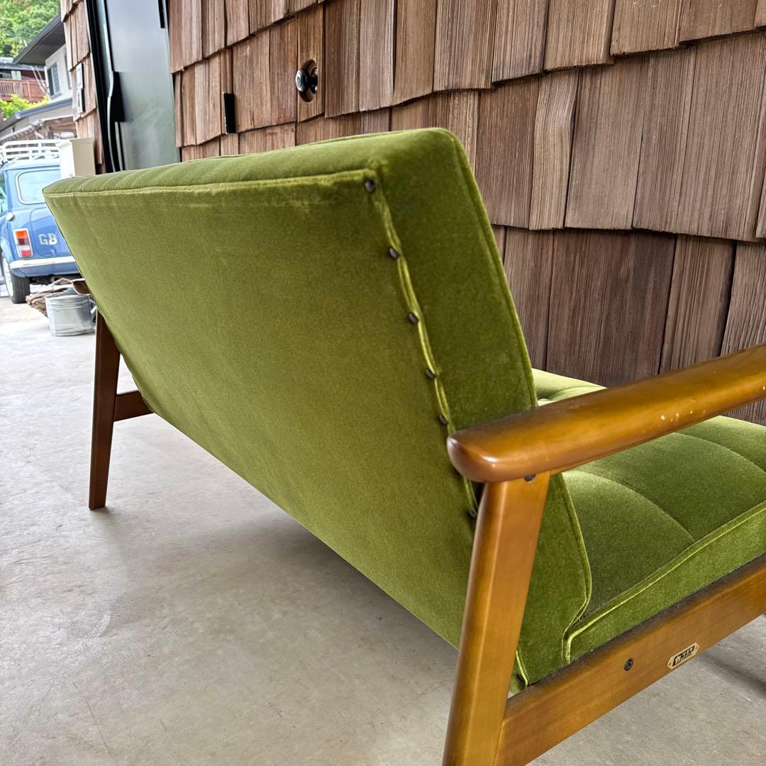 カリモク60 Kチェア 2シーター モケットグリーン 2人掛け 緑 カリモク