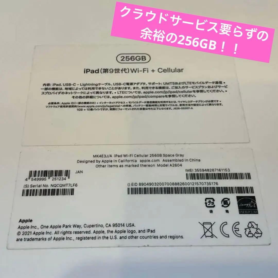 Apple iPad (第9世代) 256GB Cellular 超美品