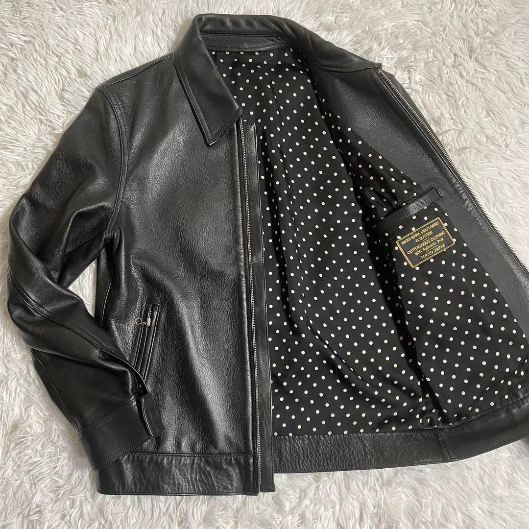 マコマリア レザージャケット ライダースジャケット ドット柄