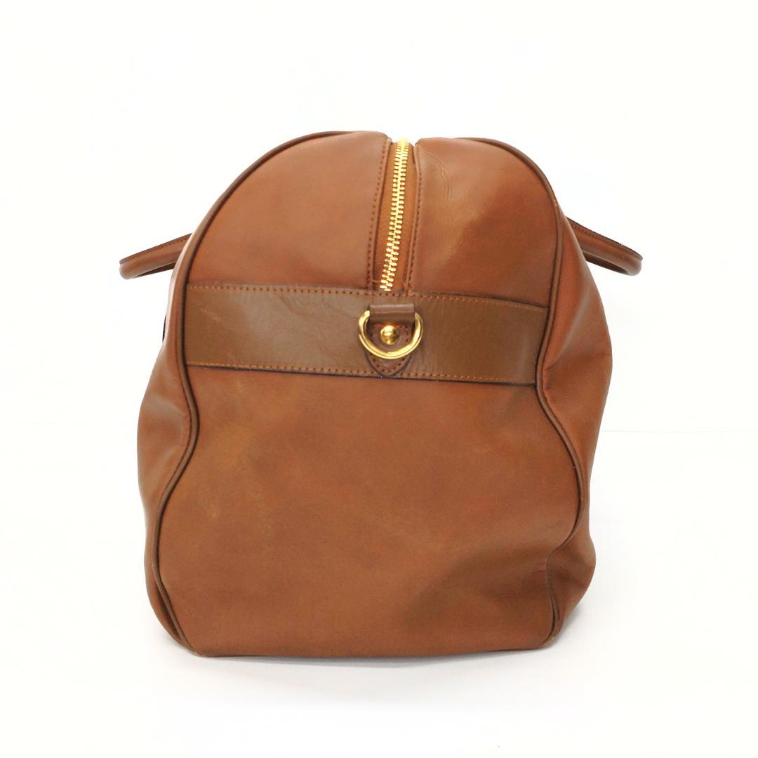 Courreges クレージュ レザー ボストンバッグ ブラウン 大容量