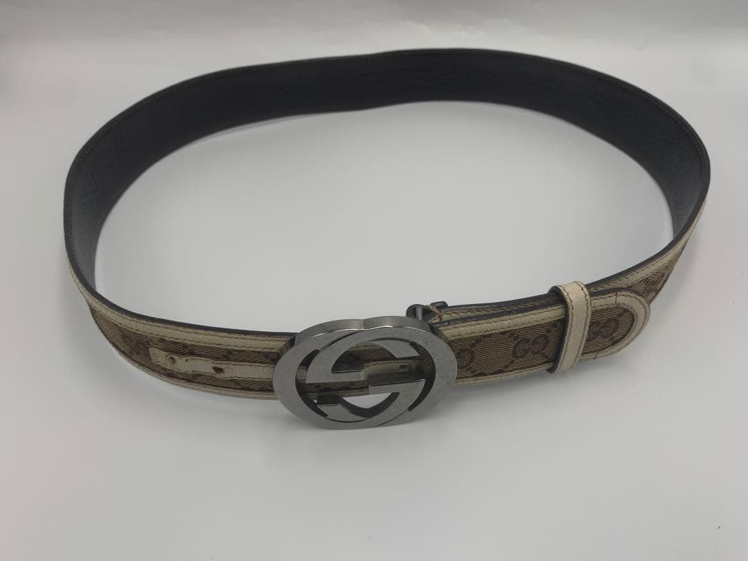 グッチ GUCCI GGパターン ベルト ブラウン/ベージュメンズ レディース