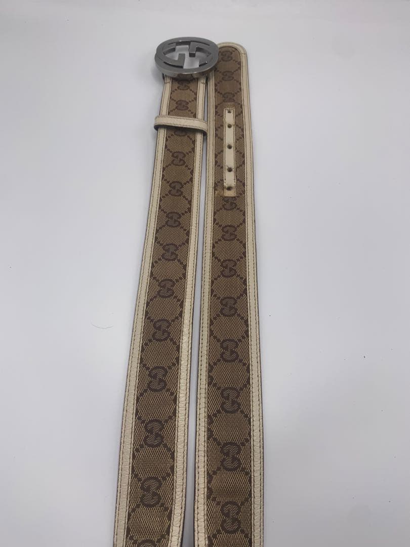 グッチ GUCCI GGパターン ベルト ブラウン/ベージュメンズ レディース