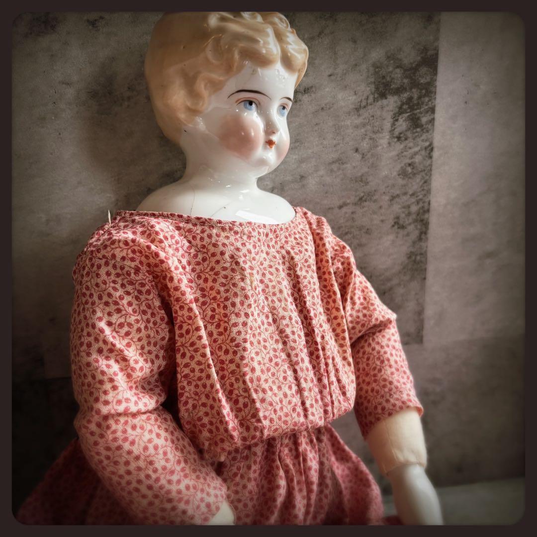 アンティーク　 ブロンド　チャイナヘッドドール ビッグサイズ ビスクドール