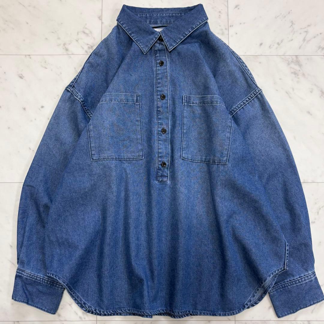 美品✨レリューム　デニムプルオーバーシャツ　ゆったり　デニムシャツ　2025SS