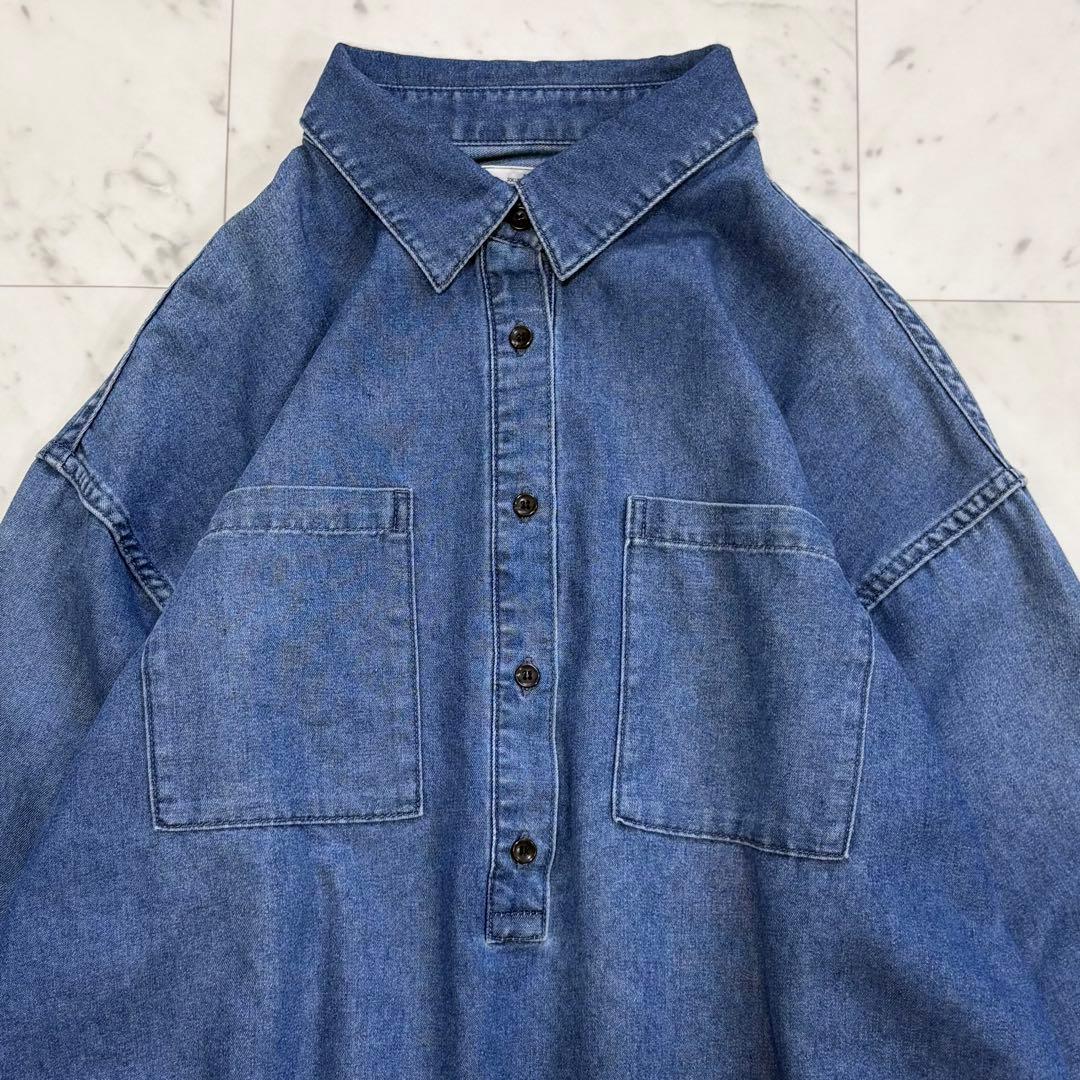 美品✨レリューム　デニムプルオーバーシャツ　ゆったり　デニムシャツ　2025SS