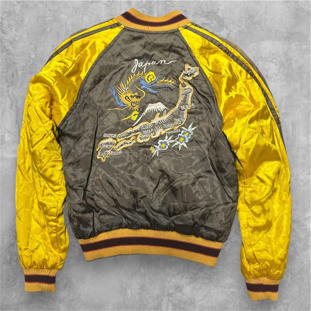 90s-00s DOGTOWN ドッグタウン スカジャン 龍×虎DRAGON刺繍