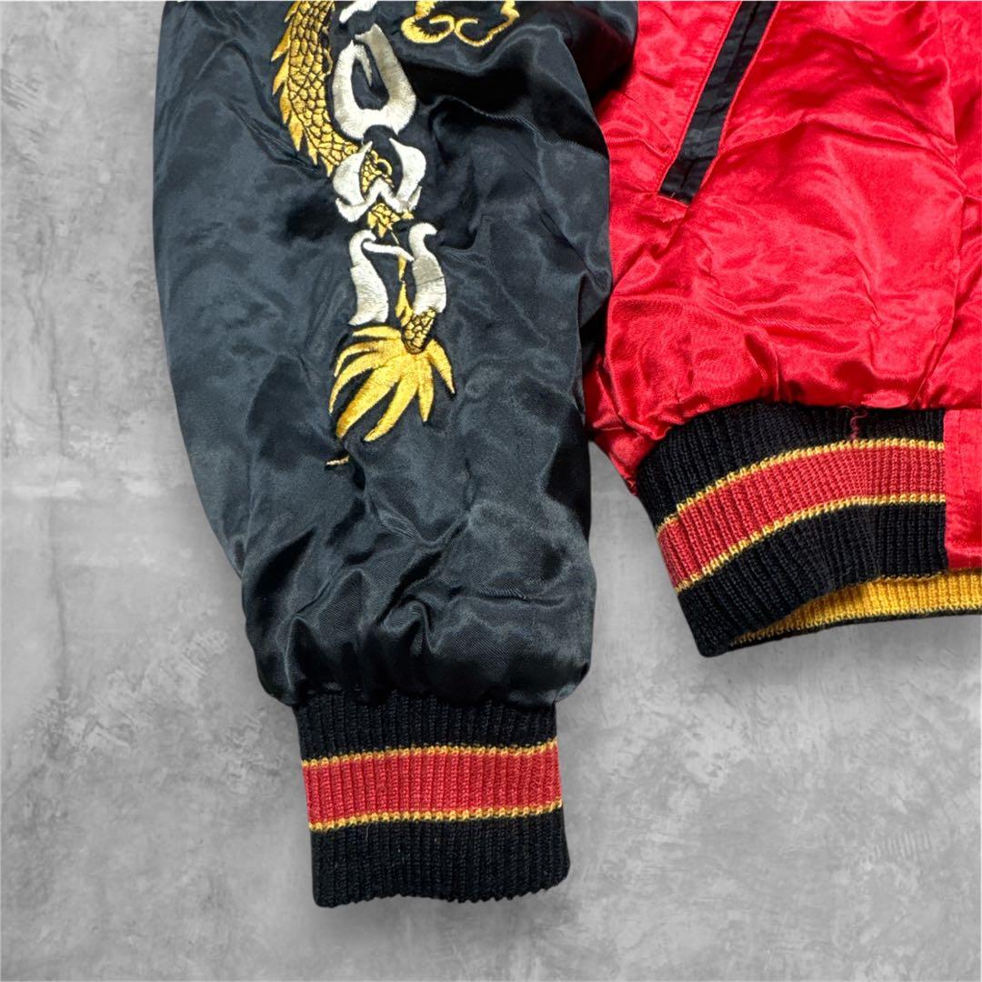 90s-00s DOGTOWN ドッグタウン スカジャン 龍×虎DRAGON刺繍