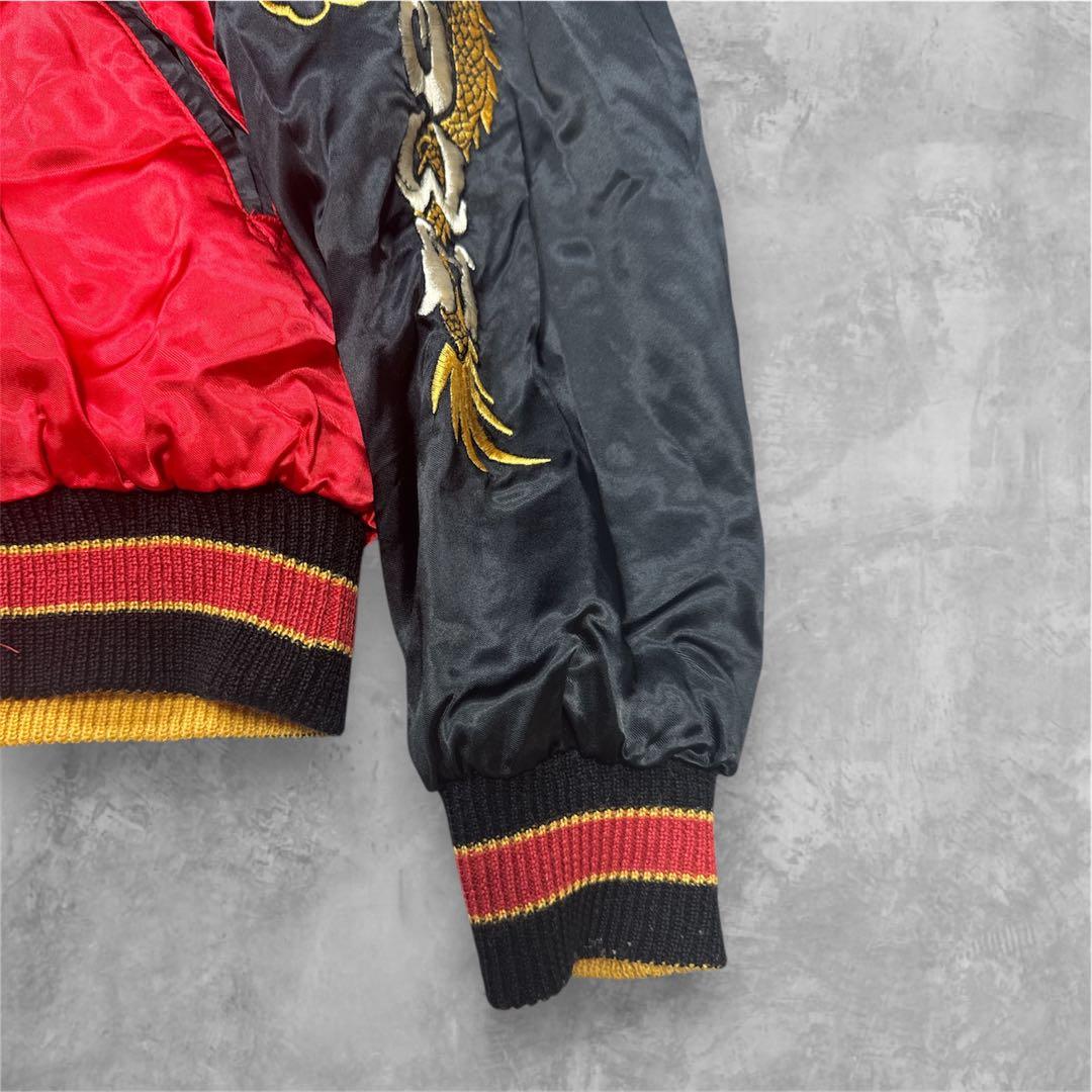 90s-00s DOGTOWN ドッグタウン スカジャン 龍×虎DRAGON刺繍