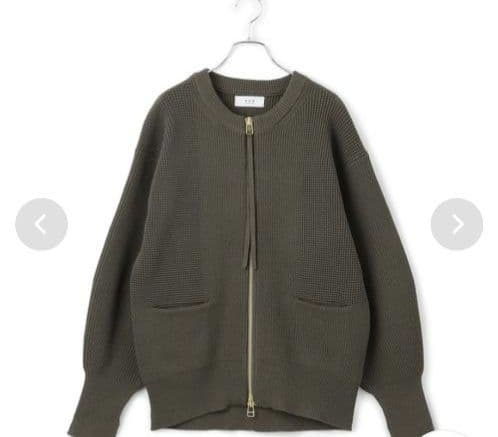 最終価格 美品 ADAM ET ROPE' ジップニットカーディガン カーキ