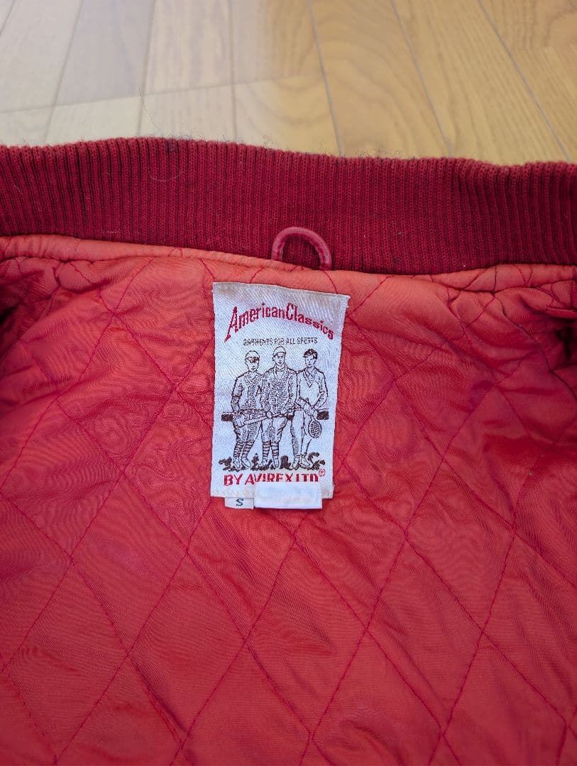 AVIREX 赤 レザージャケット TRACK FIELD　サイズS