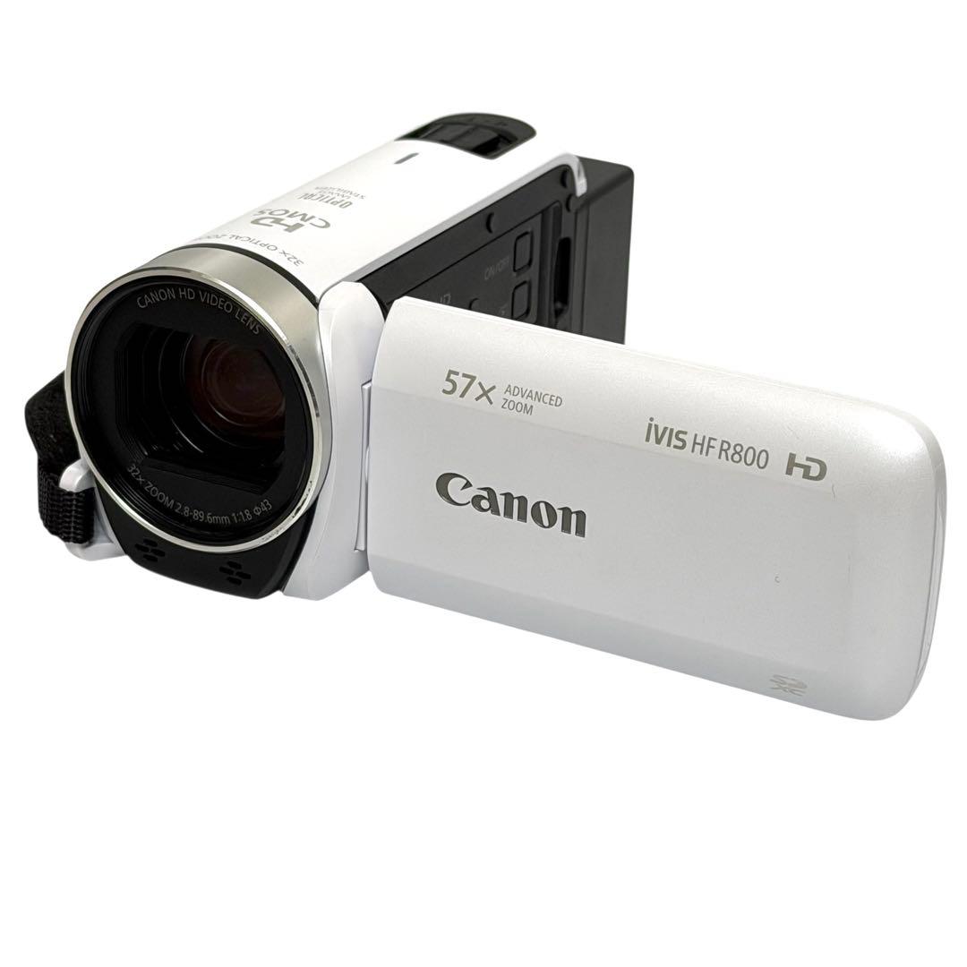 【美品】Canon iVIS HFR800 ビデオカメラ 本体 白 ホワイト