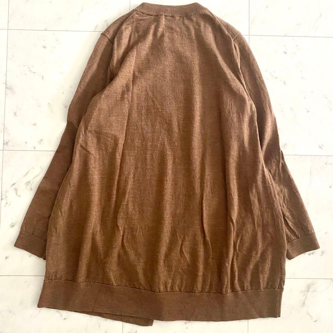 美品 モラビト MORABITO レザーロゴラベル付き フレアロング丈ニット38