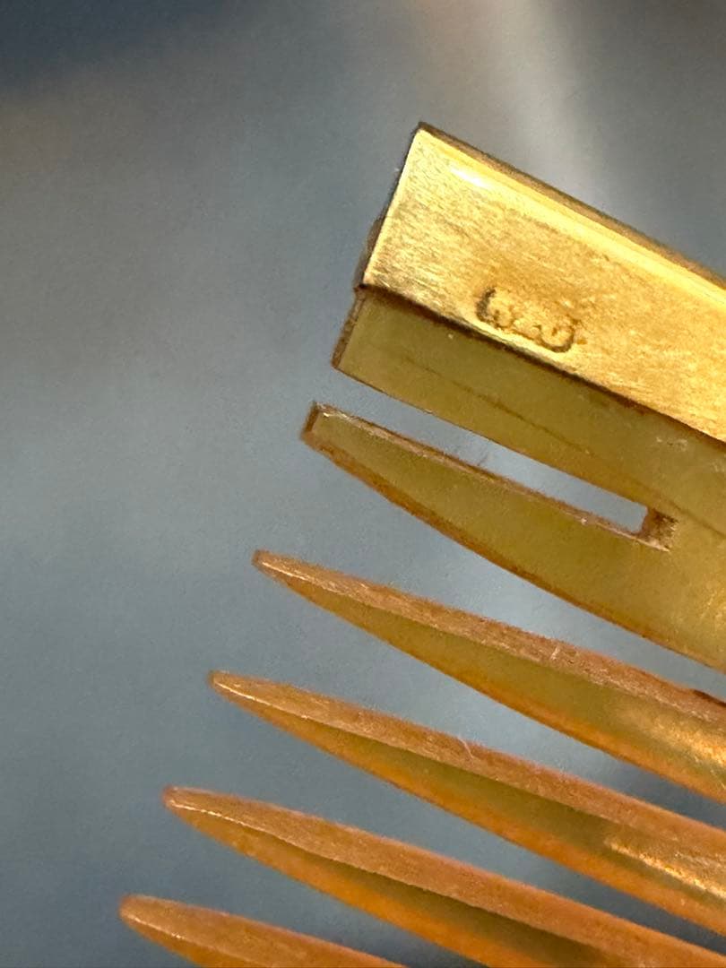 鼈甲 K20フレーム付 櫛（べっ甲櫛）総重量7g