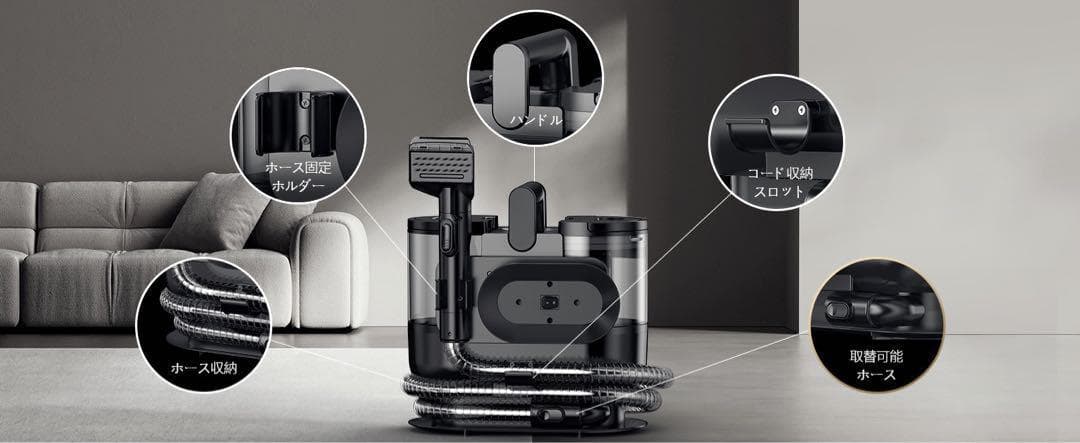 【R1595-118-289】リンサークリーナー100℃蒸気噴射×超強吸引力