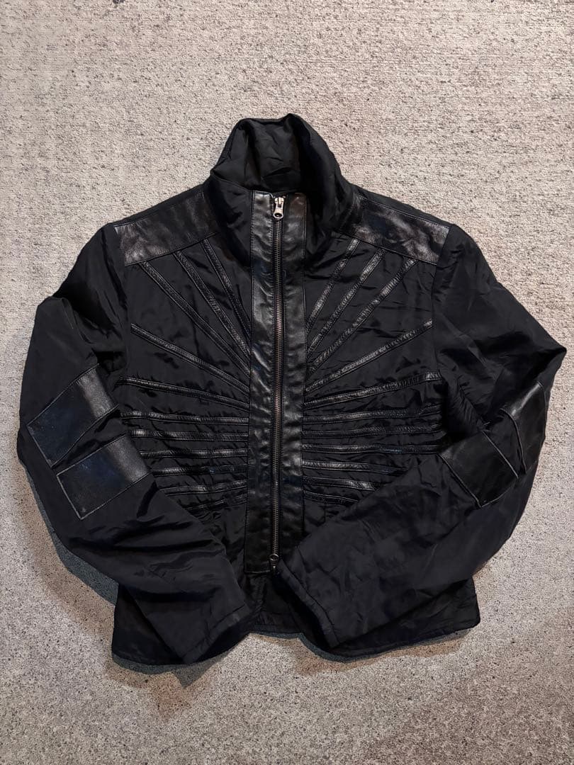 ジャケット・アウター Leather nylon jacket y2k grunge