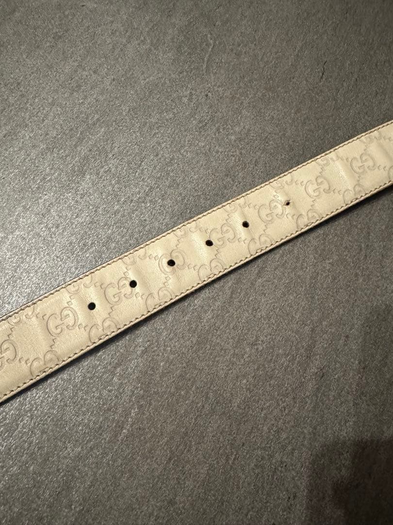 Gucci GGパターン ベージュレザーベルト 85/34