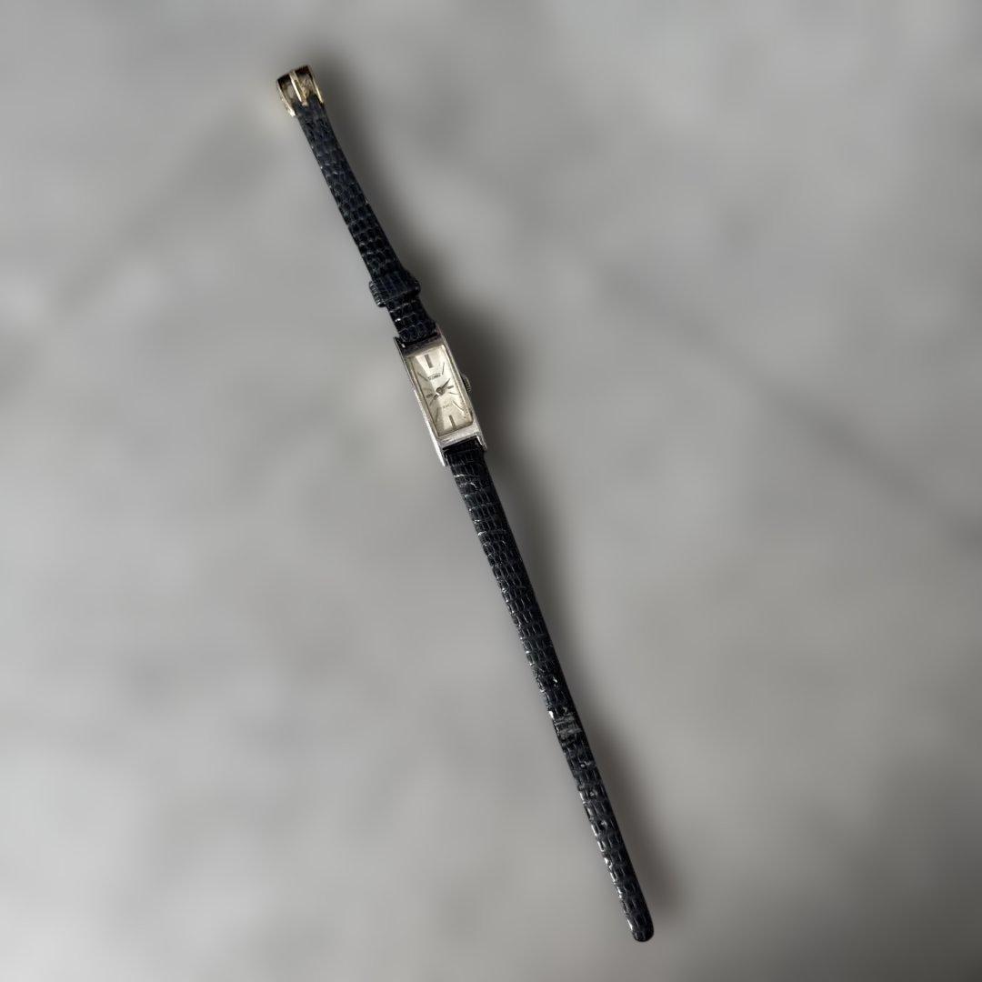 テクノス TECHNOS プラチナ 17石 手巻き レディース腕時計 動作確認済