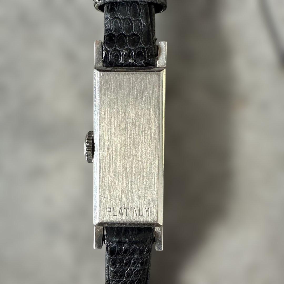 テクノス TECHNOS プラチナ 17石 手巻き レディース腕時計 動作確認済