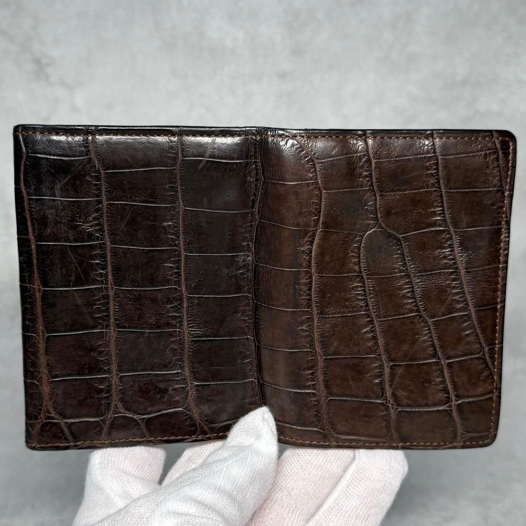 極上品 無双仕上げ オーダー品 ガンゾ クロコダイル 名刺入れ ブラウン
