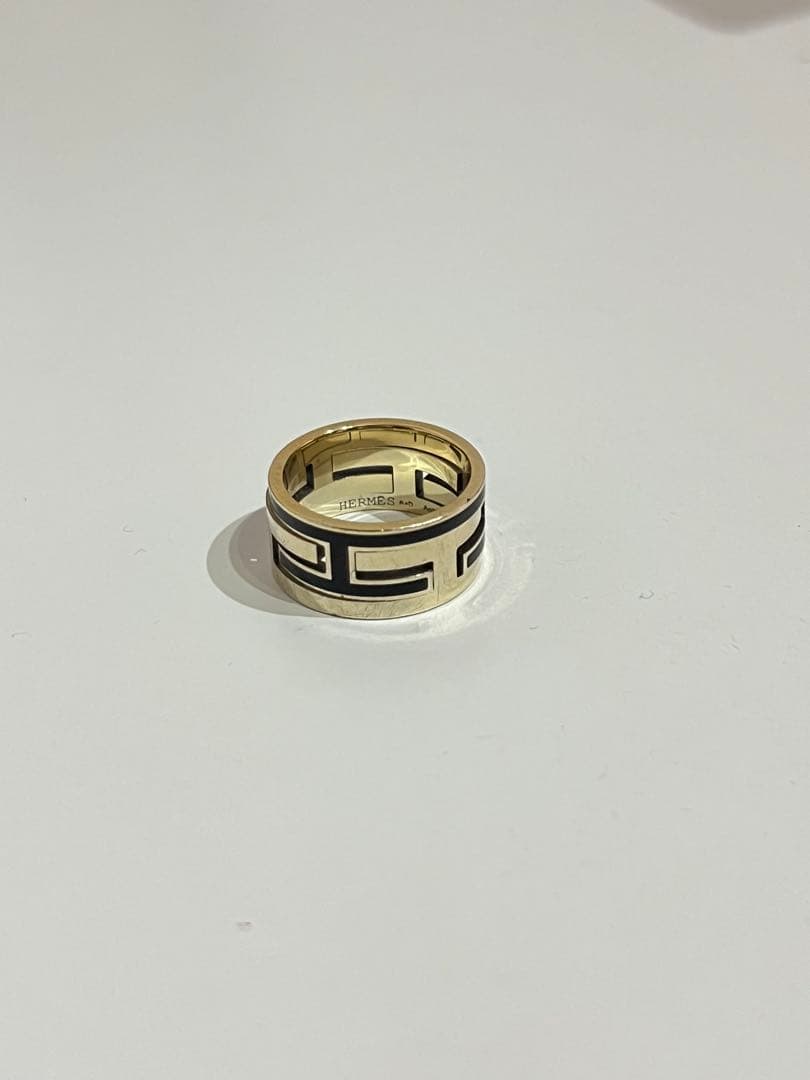 HERMES ムーブアッシュリング　ゴールド×ブラック Ag925 53